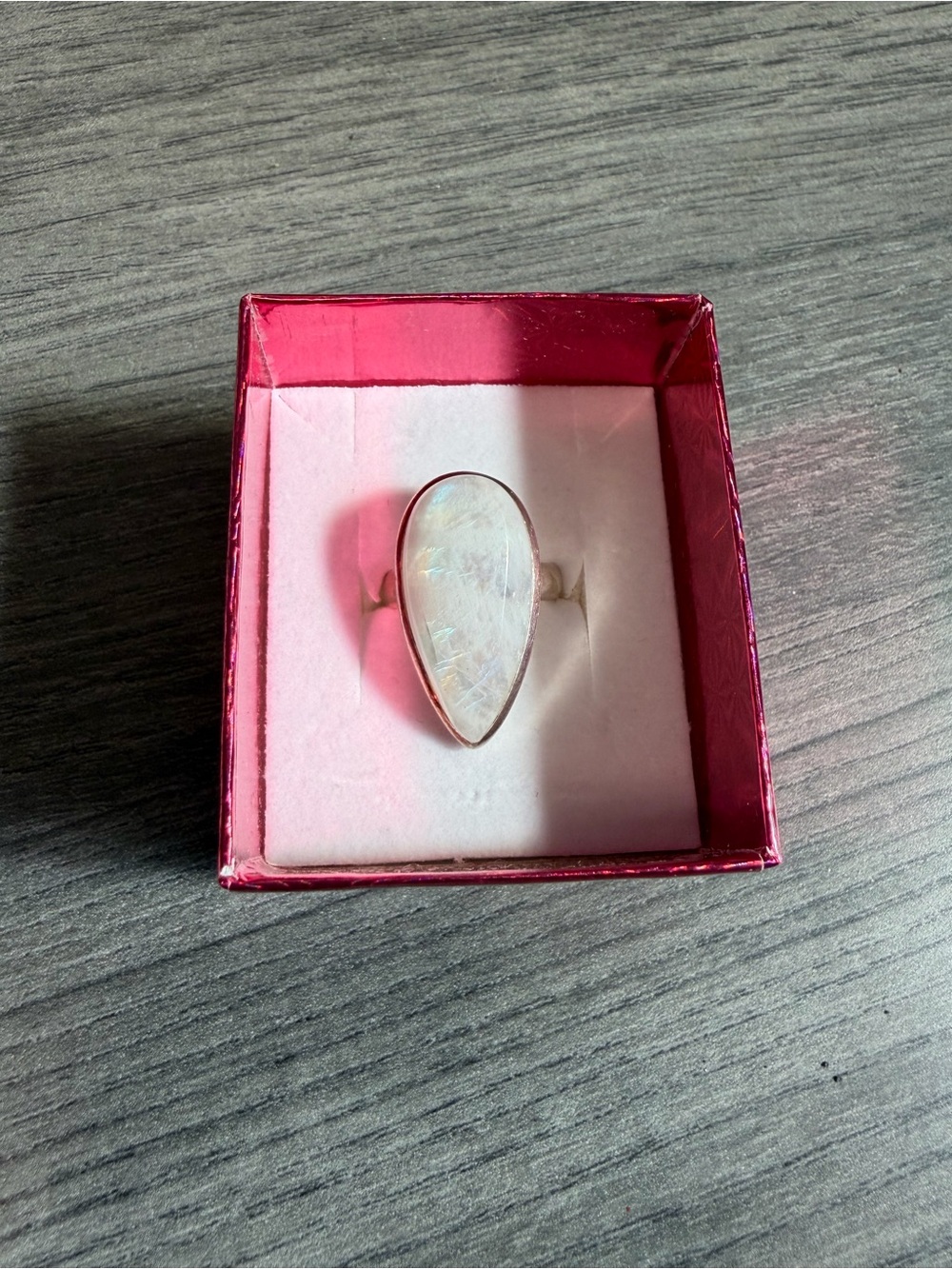 Teardrop Moonstone Ring in Silver- Women Jewelry - Picture 2 of 4